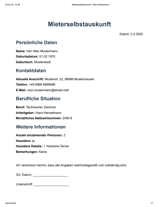Muster pdf von mieterselbstauskunft.info